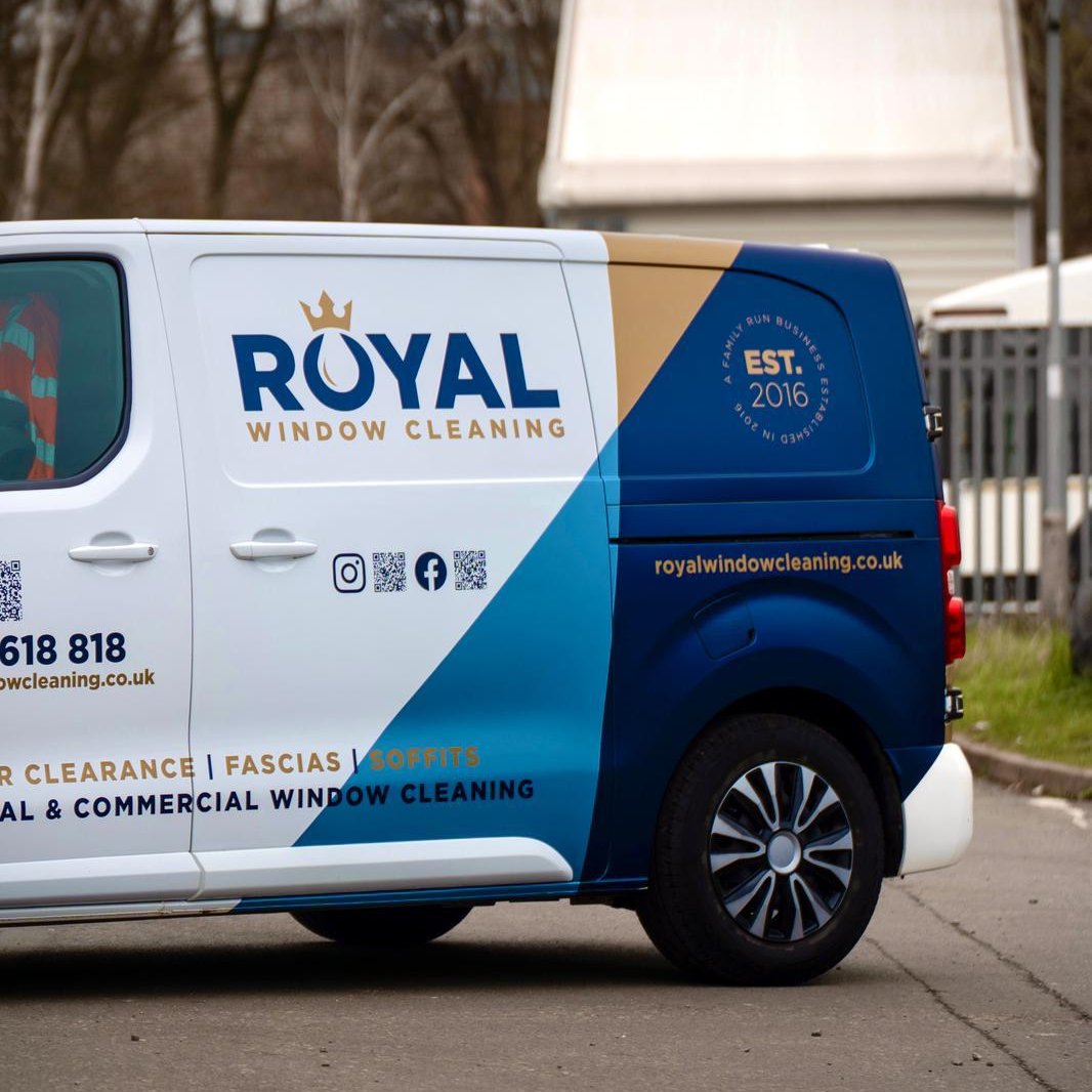 Royal Window Cleaning van serving homes across Leamington Spa